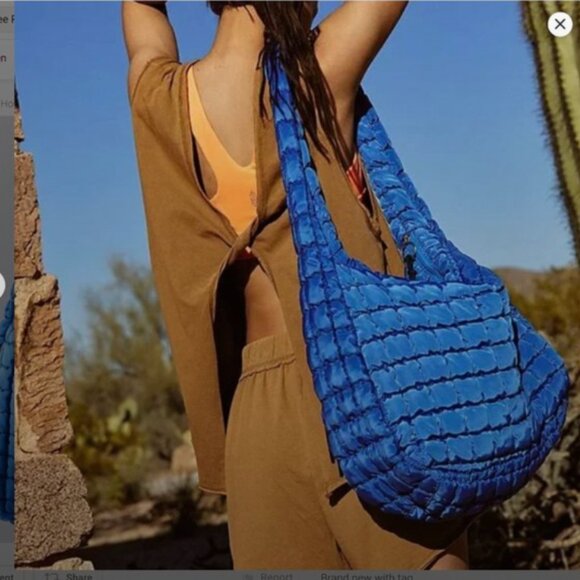 Free People Quilted Carryall LAPIS BLUE - Last One in Stock! - Picture 5 of 13